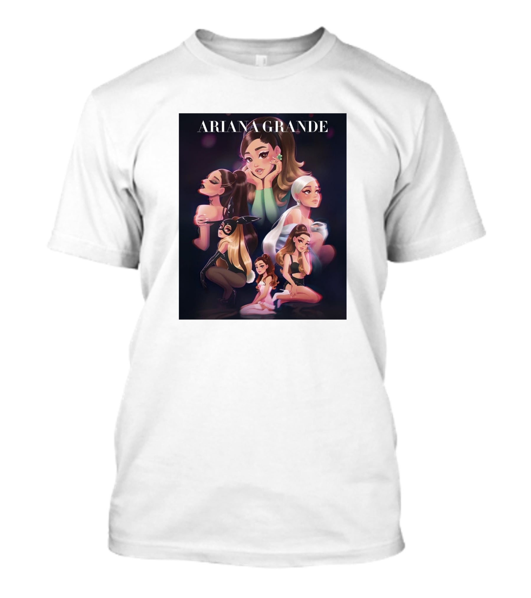 Ariana Grande Cartoon Characters Collage T-Shirt
