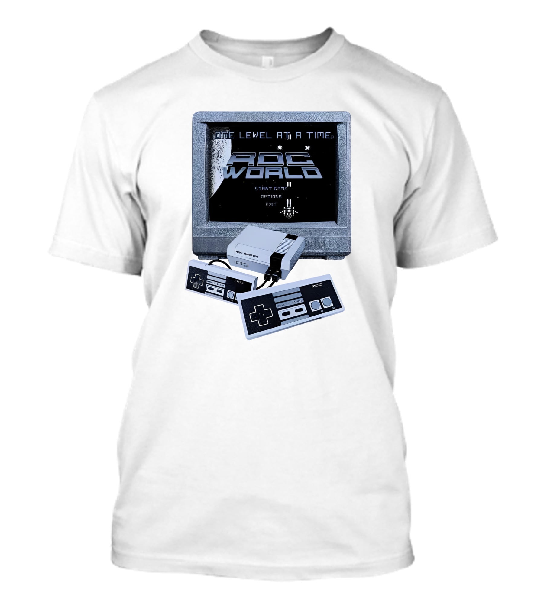 Rdc World NES One Level At A Time Retro Gaming Console And Controllers T-Shirt