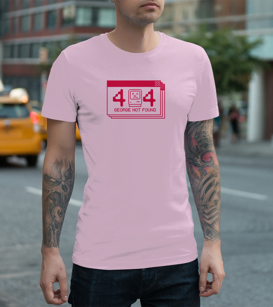 Georgenotfound Error 404 Retro Pixel Art Pink T-Shirt