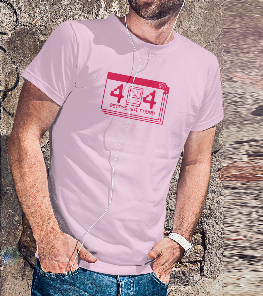 Georgenotfound Error 404 Retro Pixel Art Pink T-Shirt