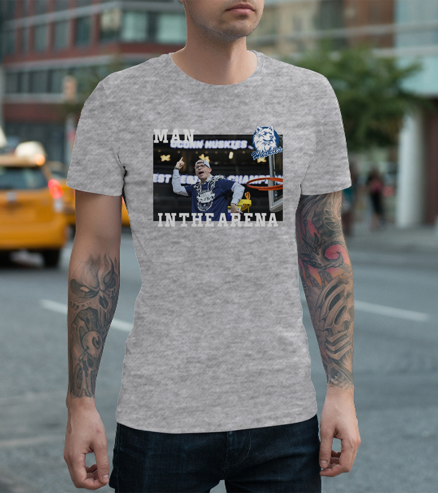 Dan Hurley UConn Huskies Man In The Arena Basketball Champions T-Shirt