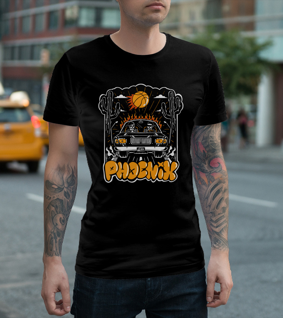 Phoenix Basketball Desert Drive Playoff Skeletons T-Shirt