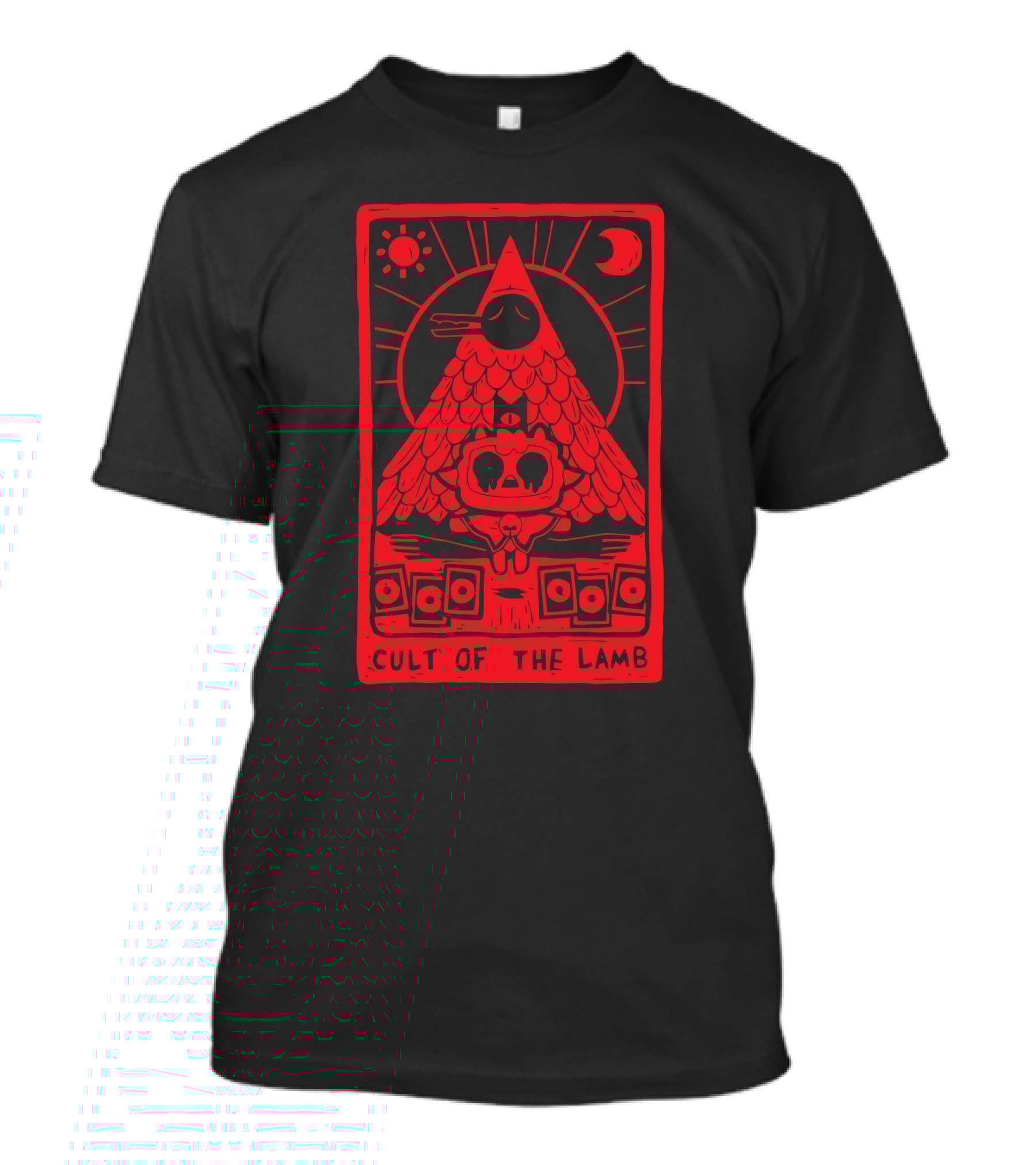 Hottopic Cult Of The Lamb Sun Moon Pyramid Symbolism T-Shirt