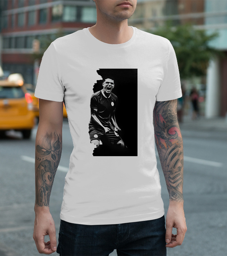 The Byline Show O Monstro Football Player Celebration Monochrome T-Shirt