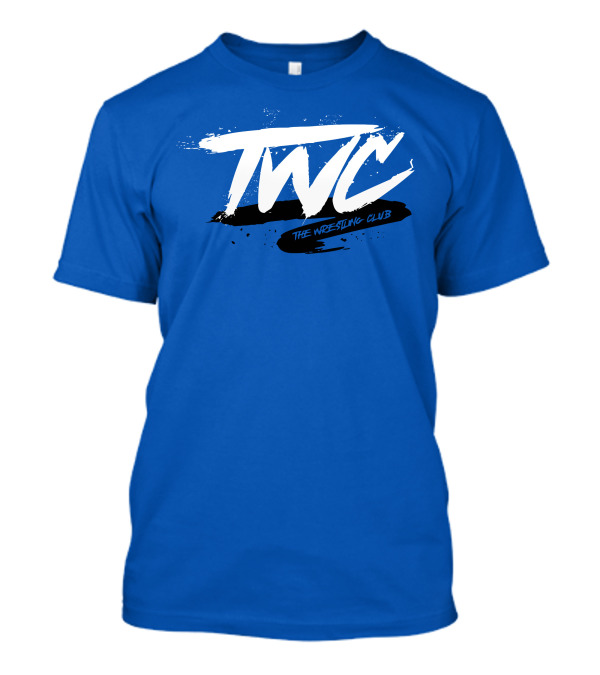 TWC The Wrestling Club Bold Brushstroke Logo On Blue T-Shirt