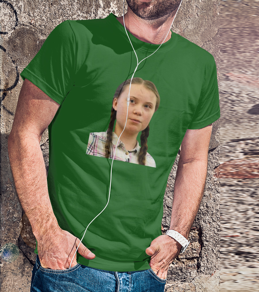 Greta’s Face Green Background T-Shirt
