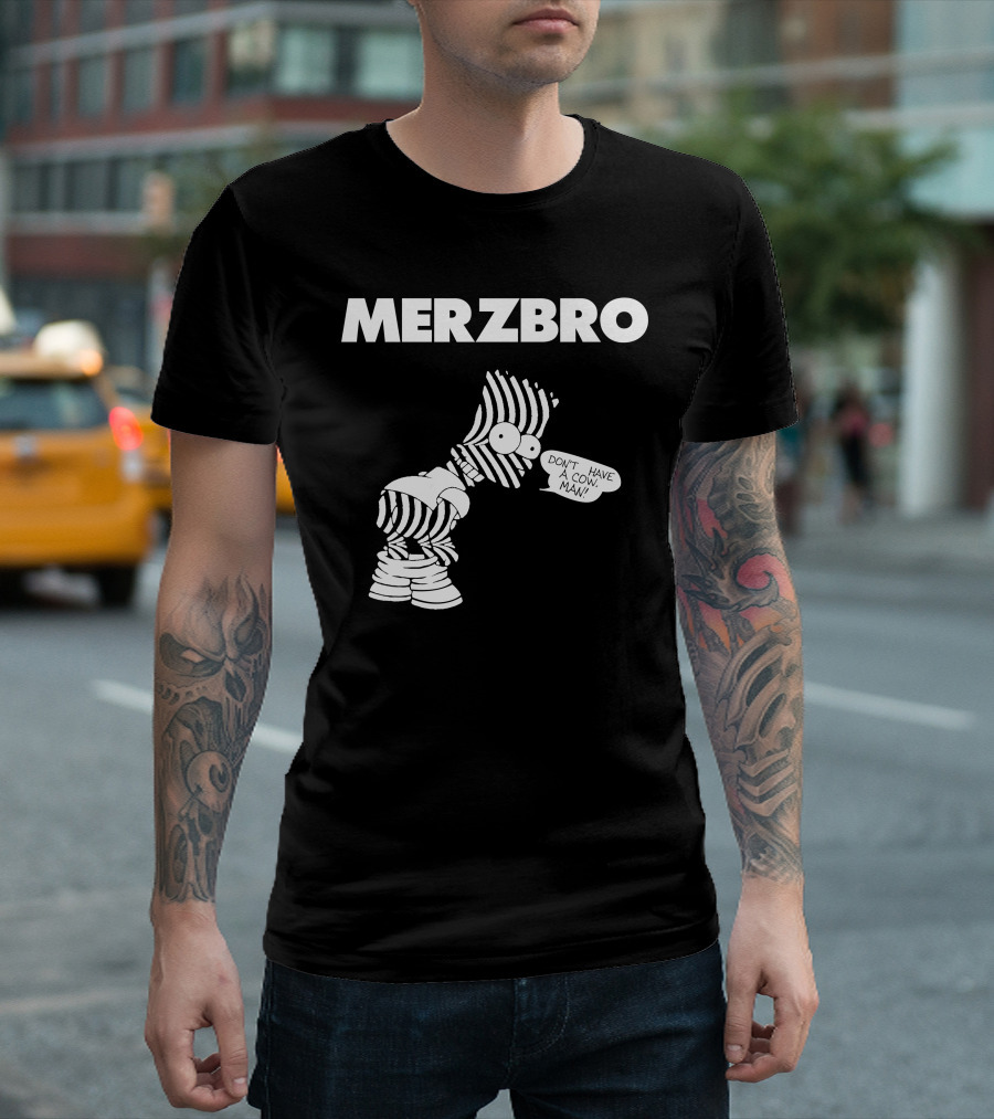 Merzbro Don't Have a Cow Man Bart Stripes T-Shirt