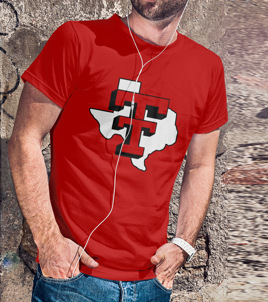 Texas Tech Red Raiders Double T Texas Outline T-Shirt