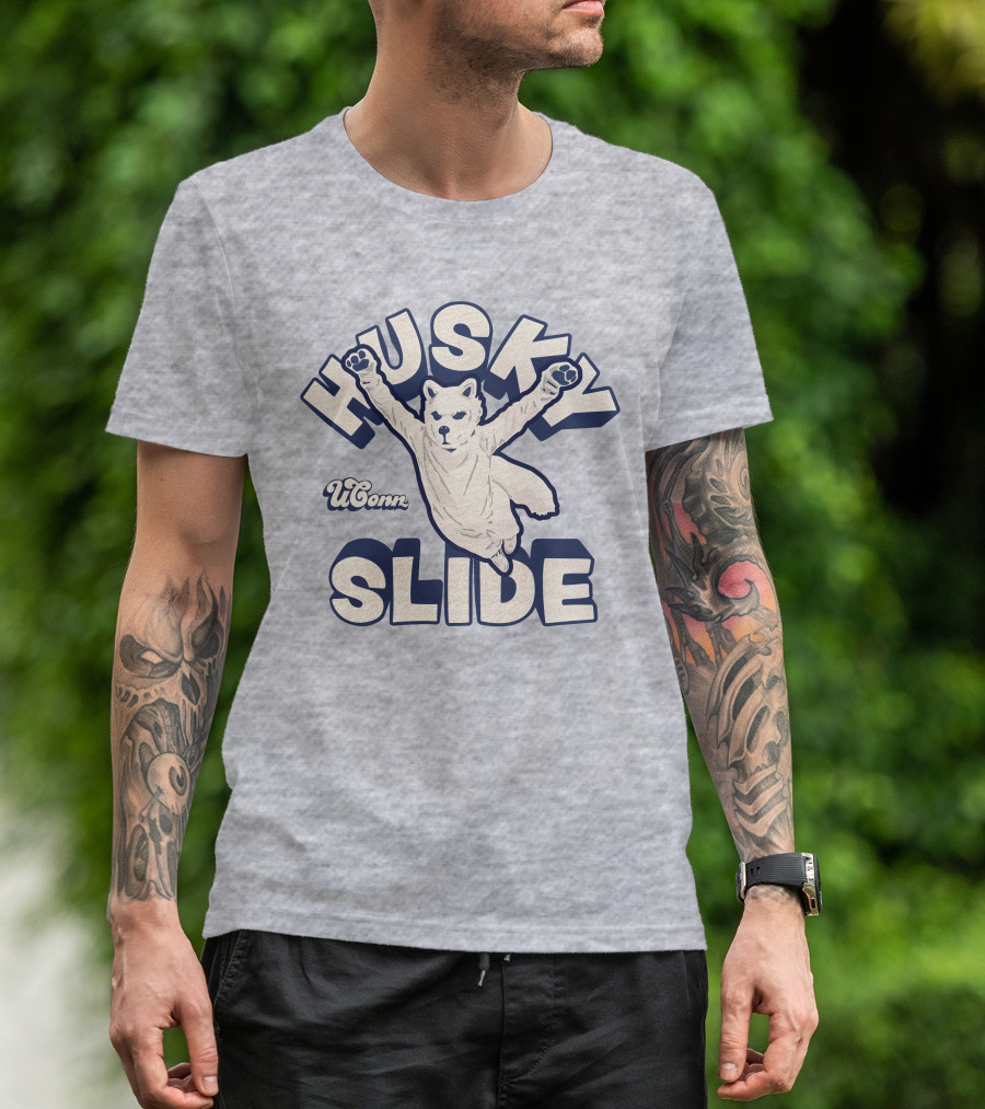 Husky UConn Slide Jumping Mascot T-Shirt