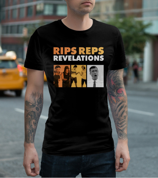 Rips Reps Revelations Classic Comedy Flexing Surprised Expression T-Shirt
