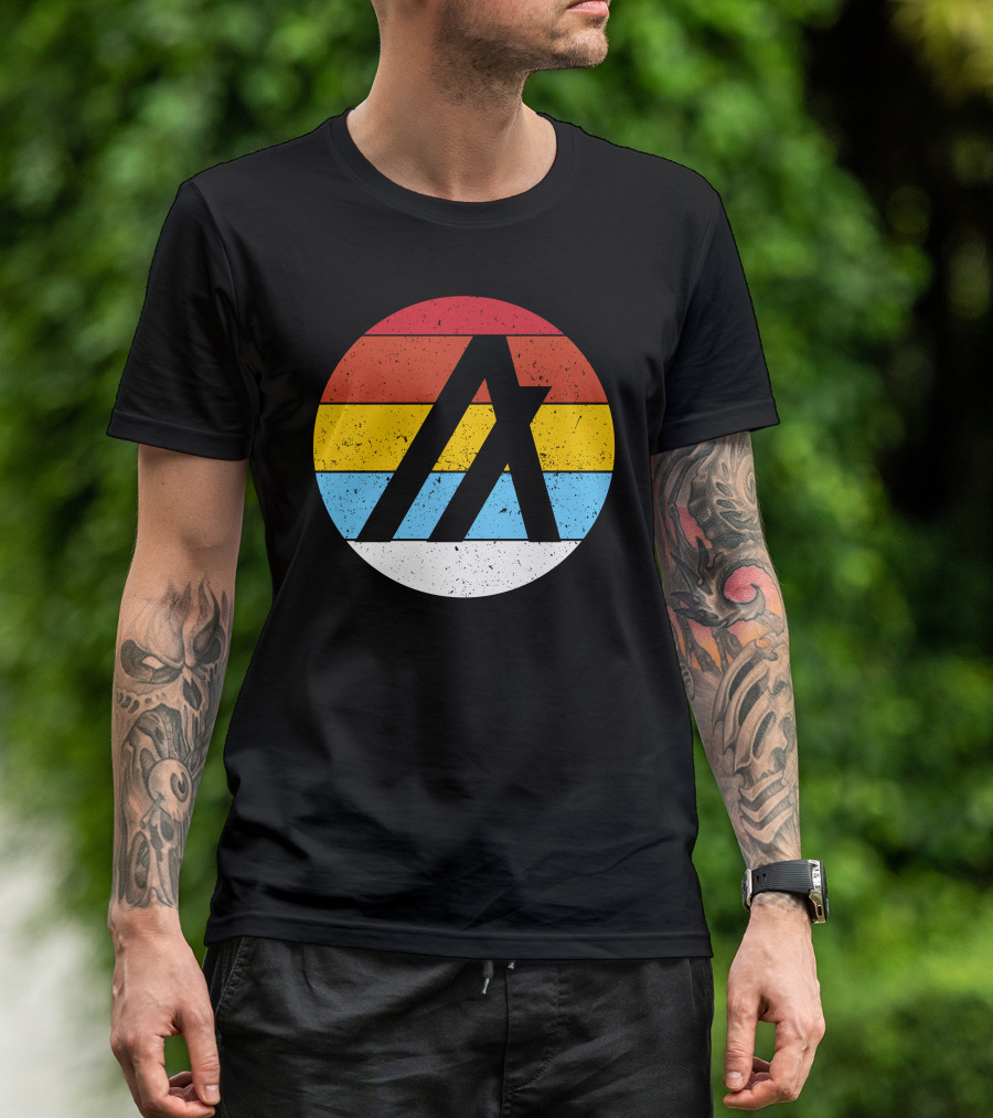 Algorand Crypto Retro Logo Striped Circle T-Shirt
