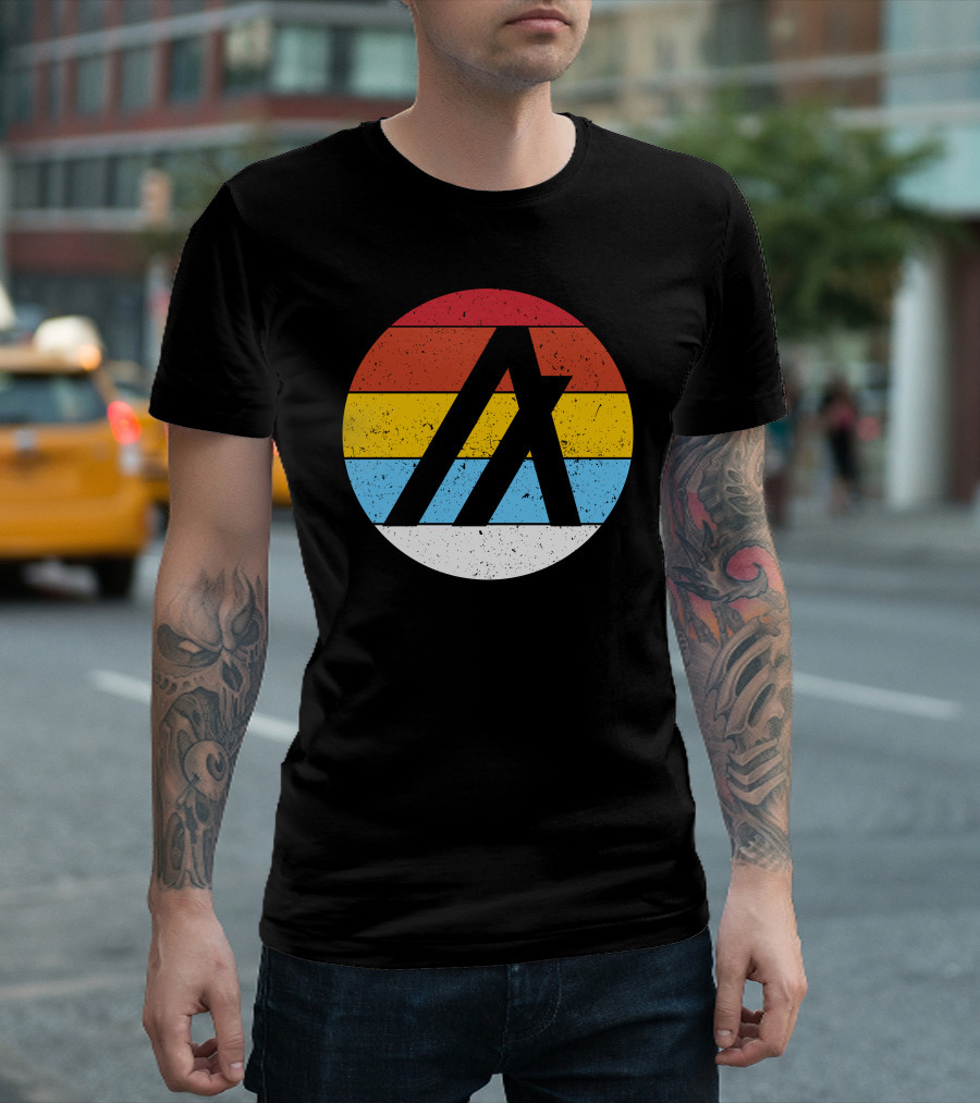 Retro Stripe Circle Logo Vintage Algorand Crypto T-Shirt