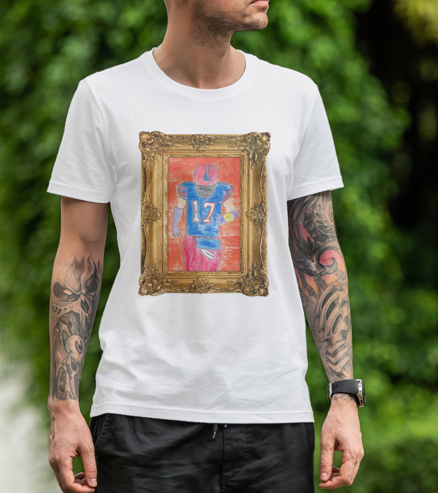 Grayson's Masterpiece 26 Store Football Art 17 In Ornate Gold Frame T-Shirt