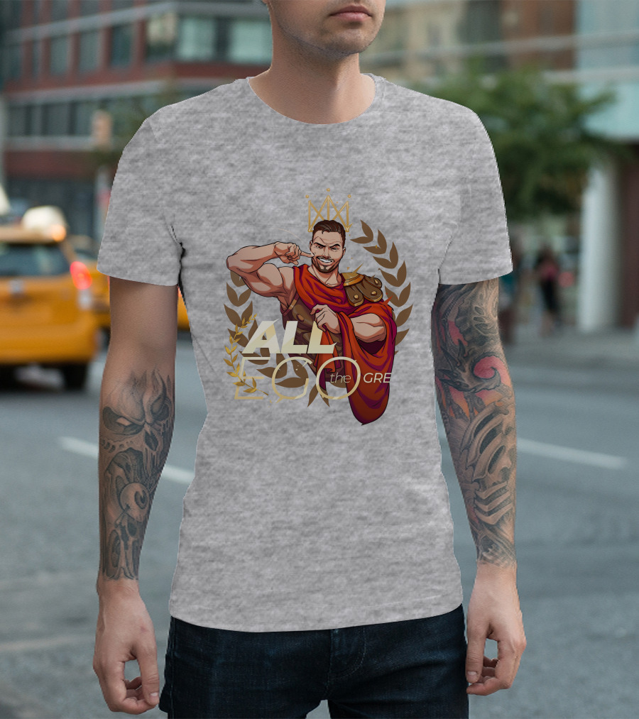 All Ego the Great Greek Warrior with Crown and Laurel Wreath T-Shirt