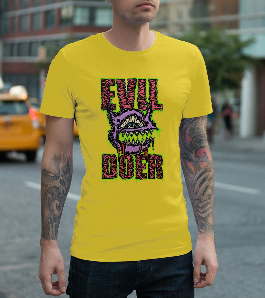 Evil Doer Monster Eye With Sharp Teeth And Horns T-Shirt