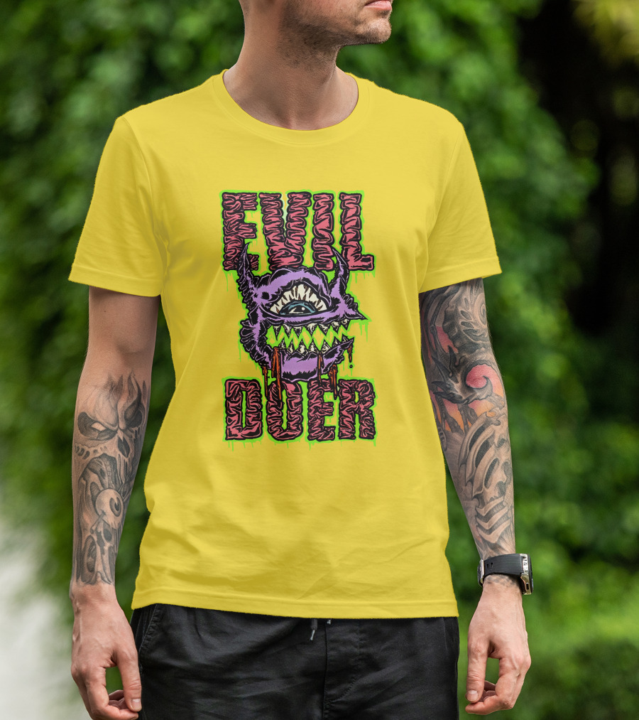 Evil Doer Monster Eye With Sharp Teeth And Horns T-Shirt