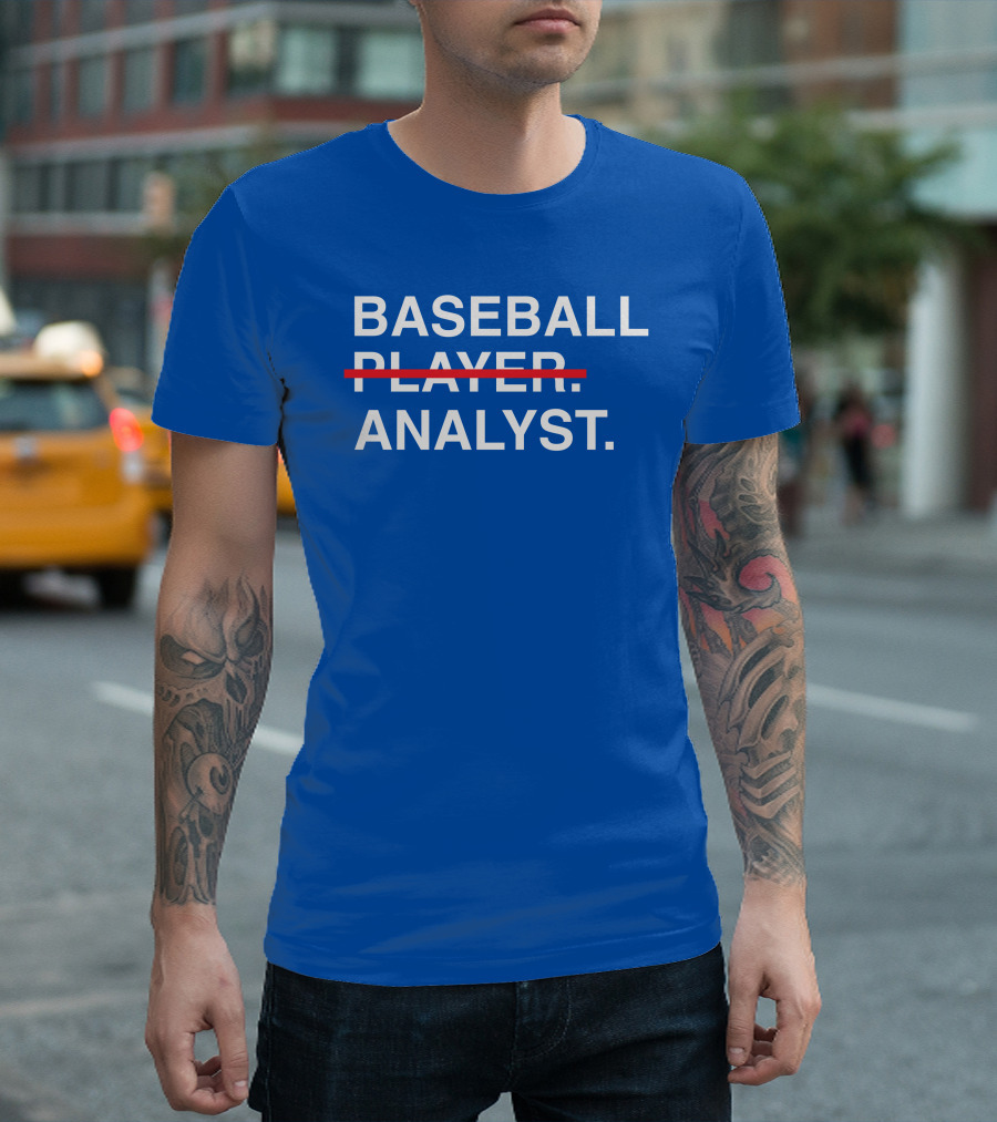 Baseball Analyst Iconic Text Humor T-Shirt