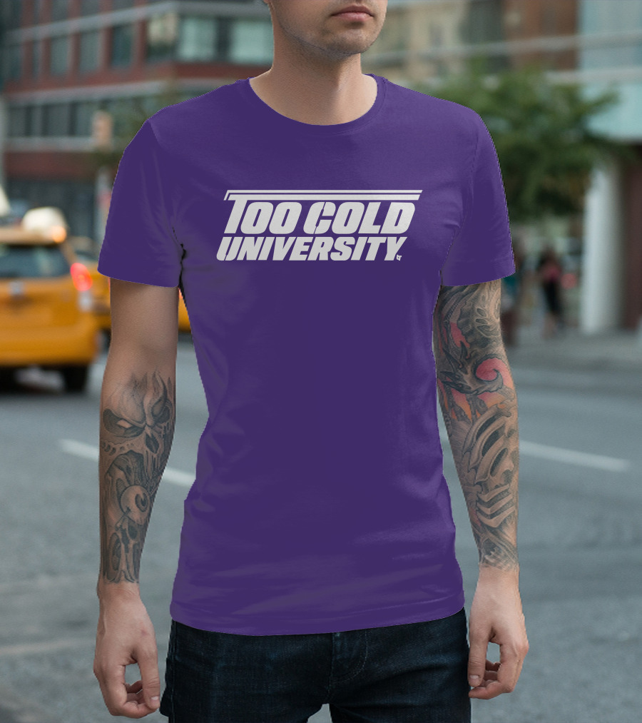 Too Cold University Vintage Style Retro Sports College T-Shirt