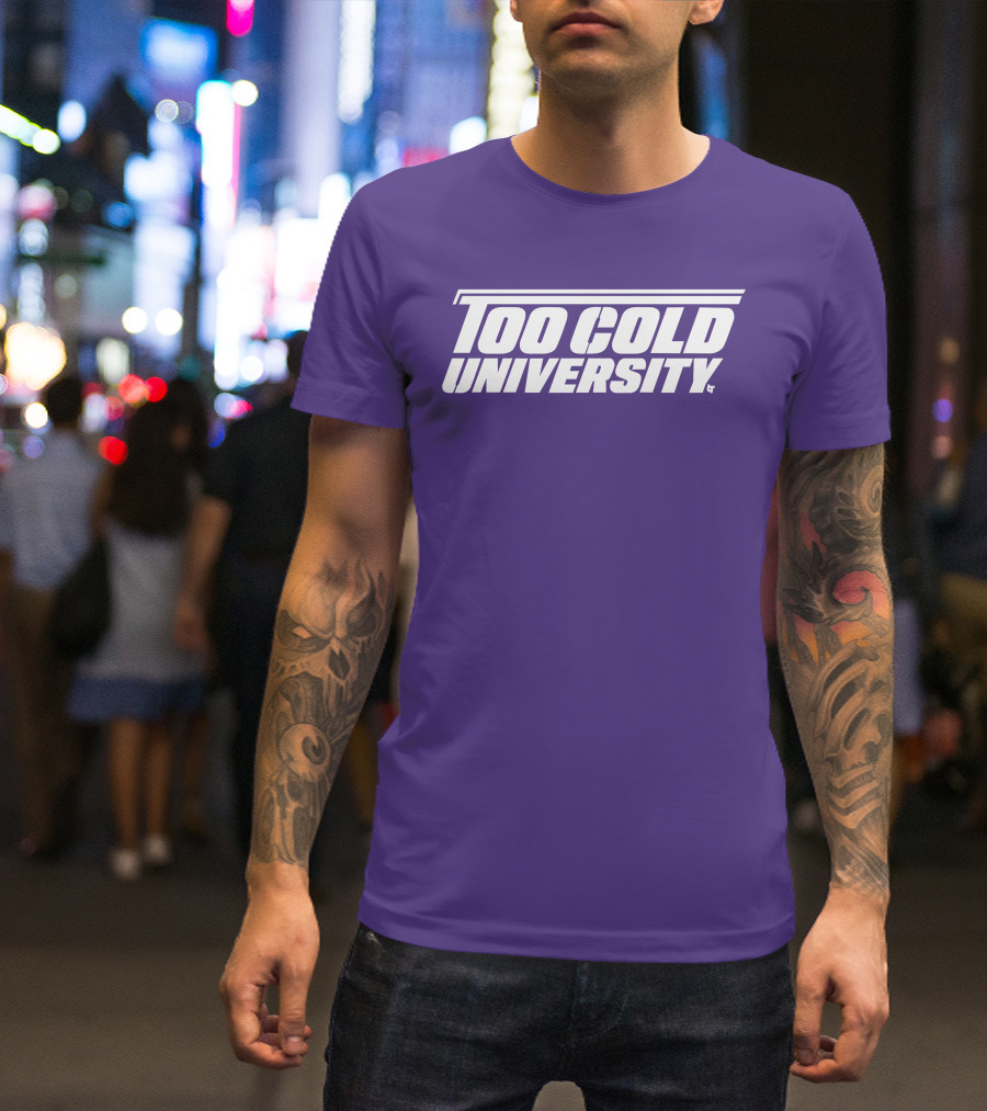 Too Cold University Vintage Style Retro Sports College T-Shirt