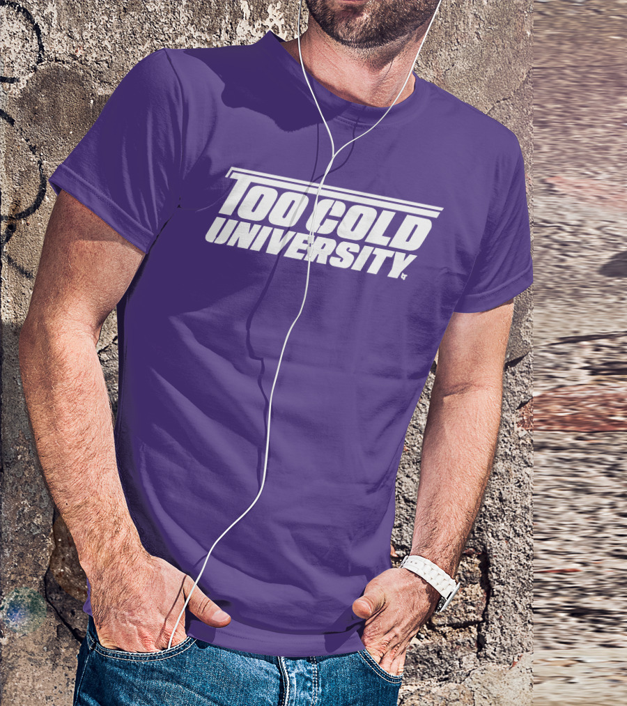 Too Cold University Vintage Style Retro Sports College T-Shirt