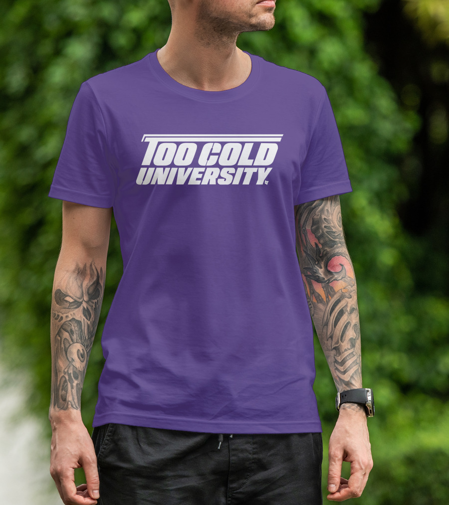 Too Cold University Vintage Style Retro Sports College T-Shirt