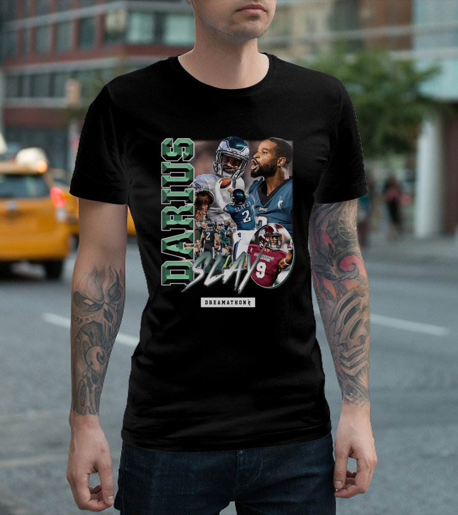 Darius Slay Dreamathon NFL Eagles Football Montage T-Shirt