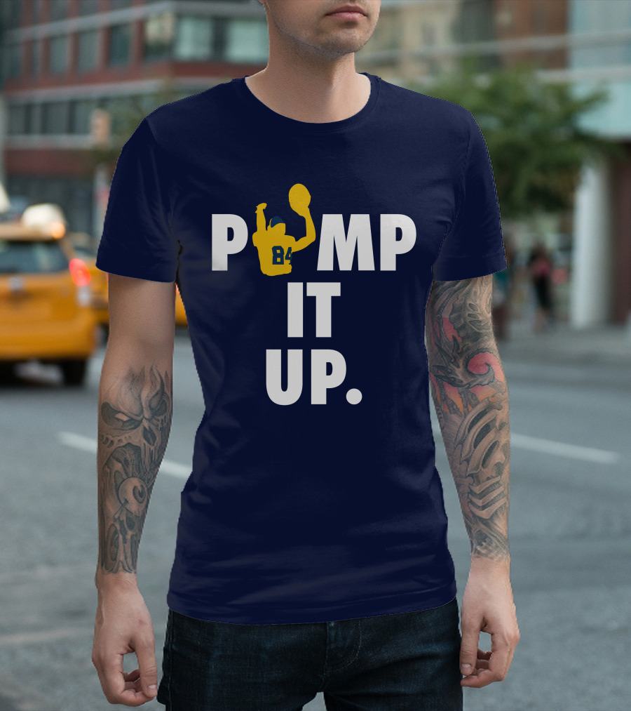 Bluebyninety Pump It Up Football Silhouette 84 T-Shirt