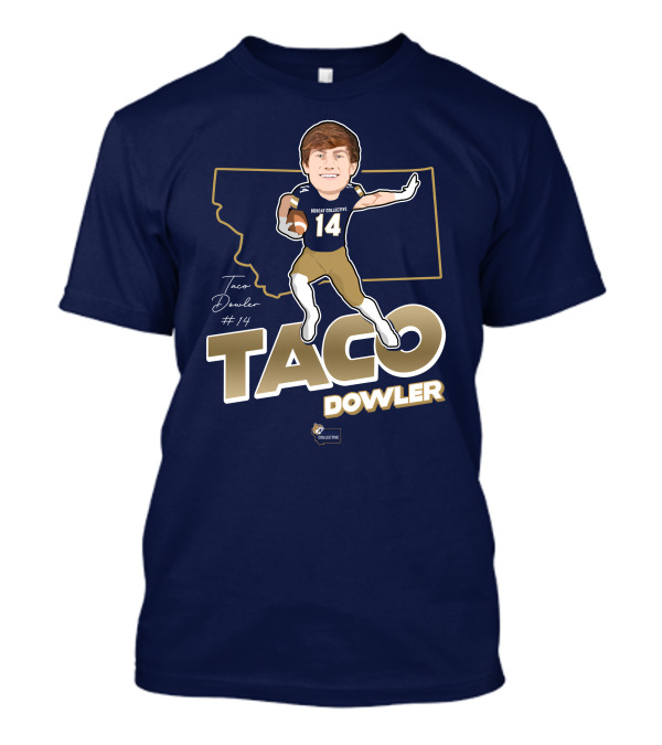 Bobcat Collective Taco Dowler #14 Montana Football T-Shirt
