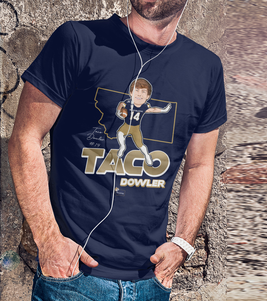 Bobcat Collective Taco Dowler #14 Montana Football T-Shirt