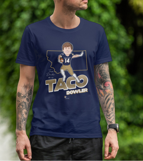 Bobcat Collective Taco Dowler #14 Montana Football T-Shirt
