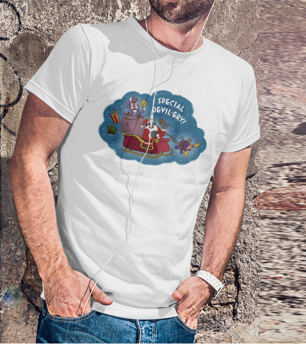 Special Devil-Ery Santa Sleigh With Gifts And Characters T-Shirt