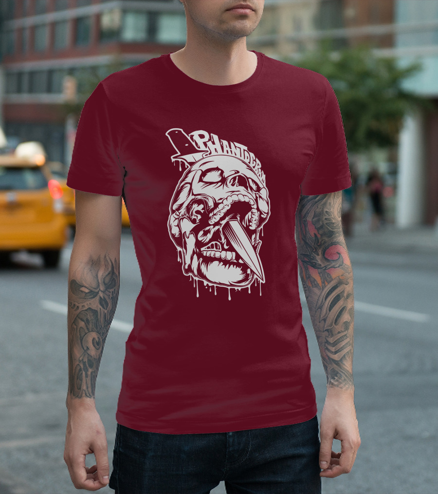 Phantogram Skull With Knife In Mouth T-Shirt