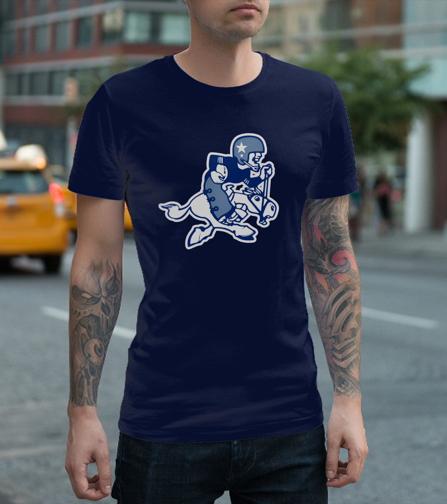 Dallas Cowboys Classic Throwback Fleece NFL Vintage Iconic Logo Navy Blue T-Shirt