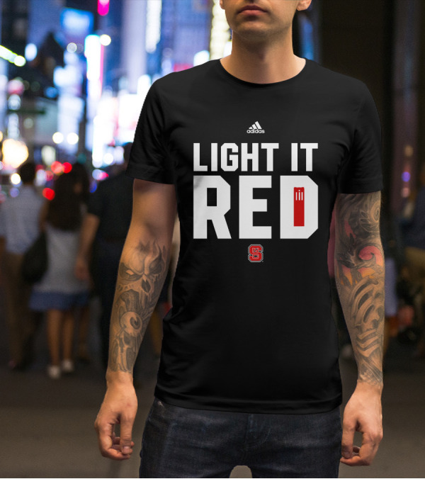 Light It Red NC State Wolfpack Dave Doeren Promo T-Shirt