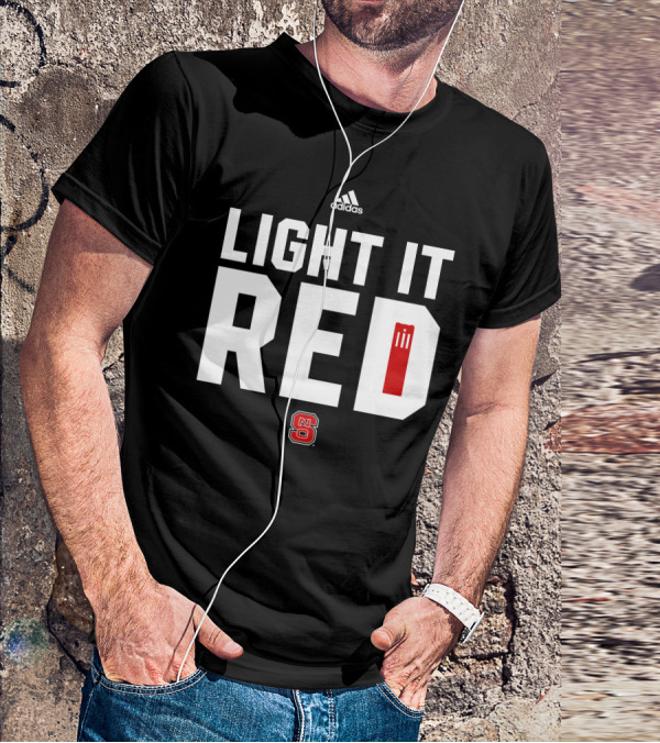Light It Red NC State Wolfpack Dave Doeren Promo T-Shirt