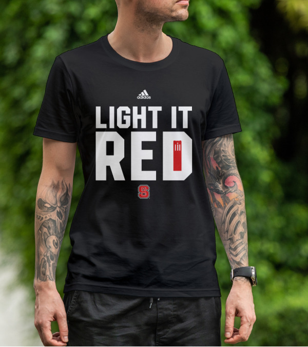 Light It Red NC State Wolfpack Dave Doeren Promo T-Shirt