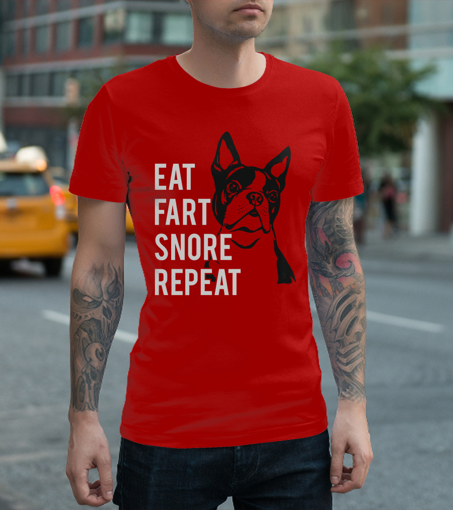 EAT FART SNORE REPEAT Bulldog T-Shirt