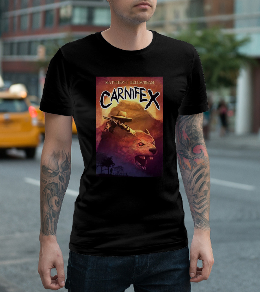 Matthew J Hellscream Carnifex Wild West Beast Hunter Adventure T-Shirt