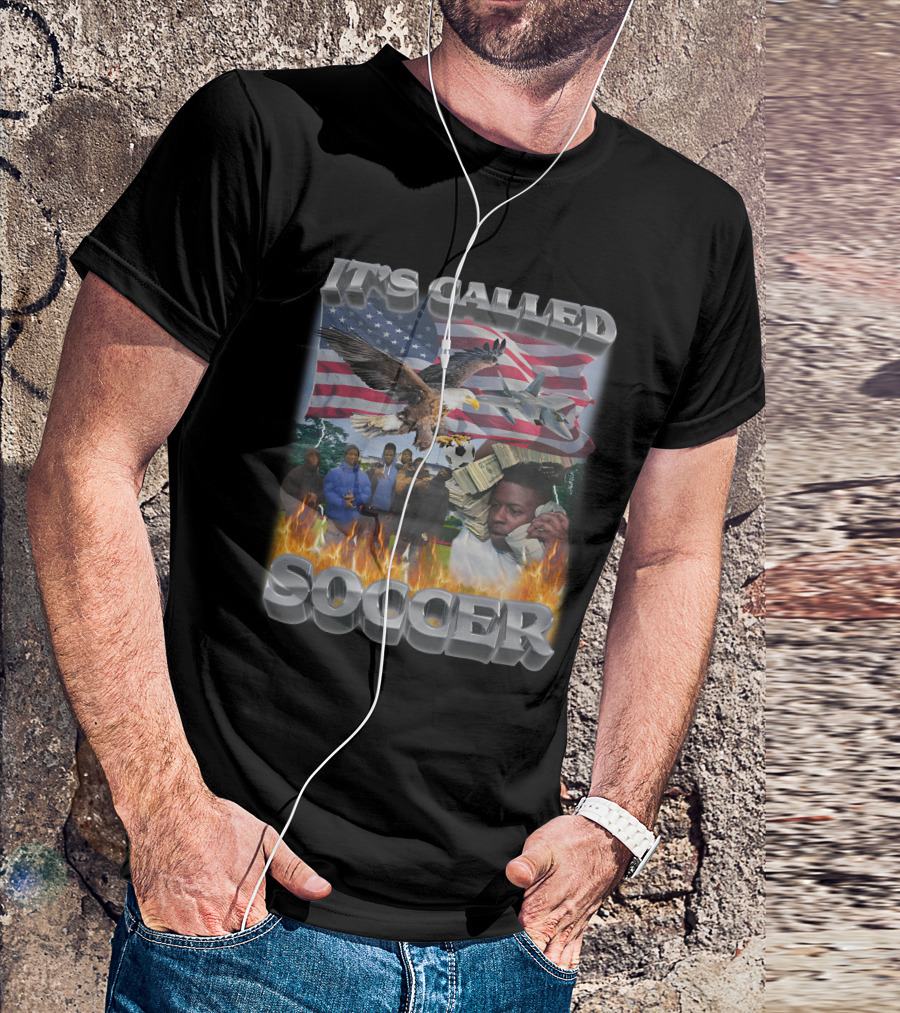 It's Called Soccer Swag Stimulus American Flag Eagle Money Flames T-Shirt