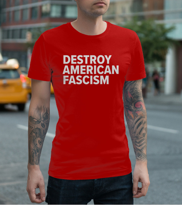 Tom Morello Store Destroy American Fascism Red T-Shirt