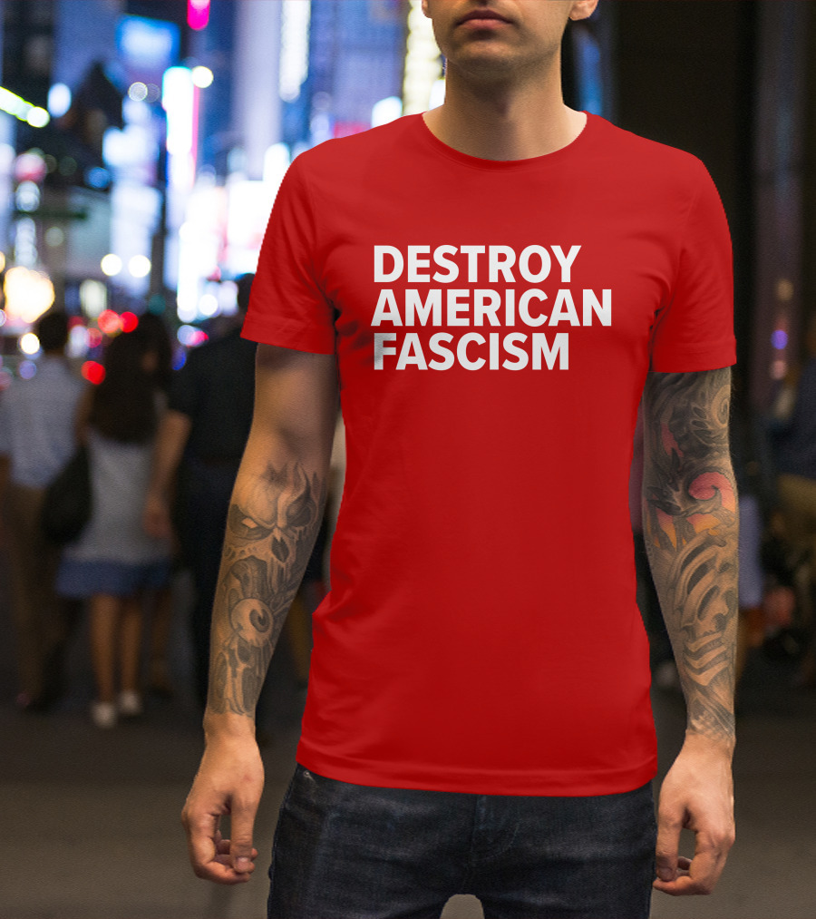 Tom Morello Store Destroy American Fascism Red T-Shirt