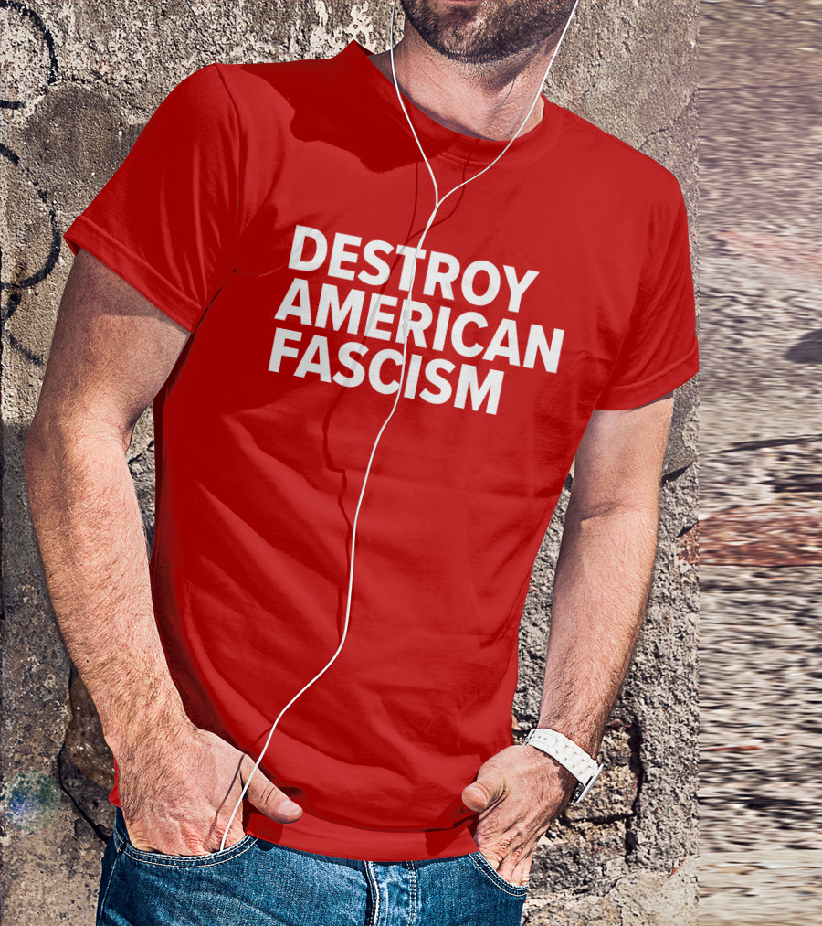 Tom Morello Store Destroy American Fascism Red T-Shirt
