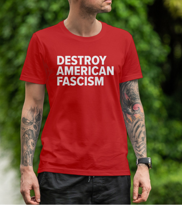 Tom Morello Store Destroy American Fascism Red T-Shirt