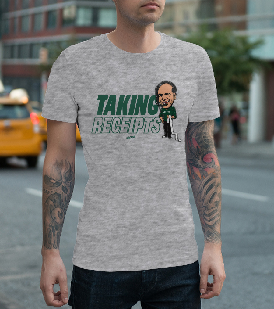 Taking Receipts New York Football Fans Sack Studios T-Shirt