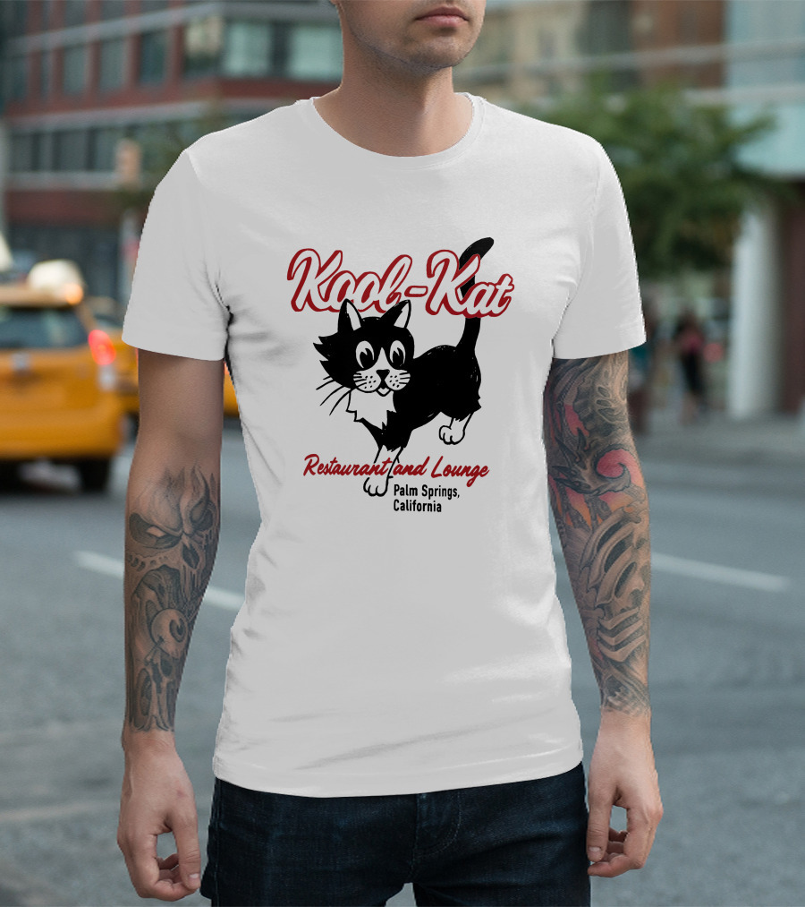 Kool-Kat Restaurant And Lounge Palm Springs California Playful Cat T-Shirt