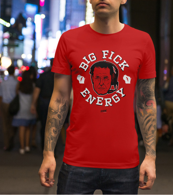 Big Fick Energy Smack Apparel Headset Illustration On Red T-Shirt