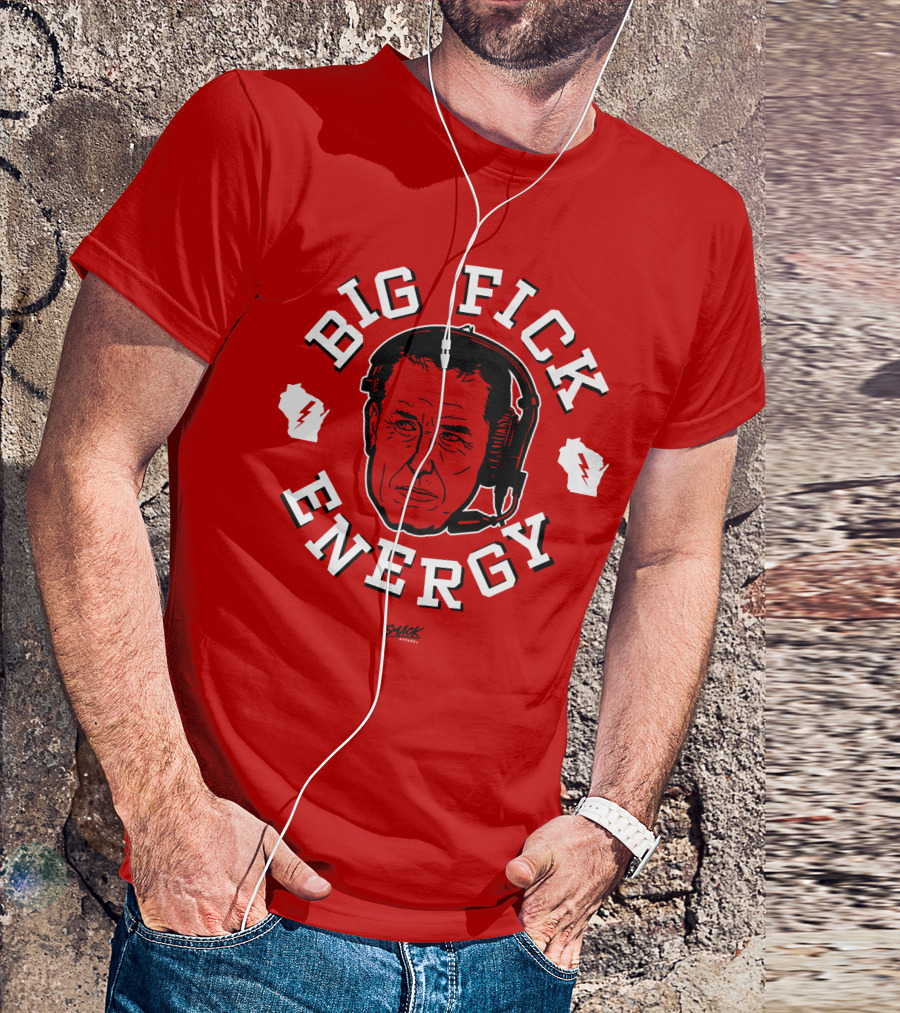 Big Fick Energy Smack Apparel Headset Illustration On Red T-Shirt