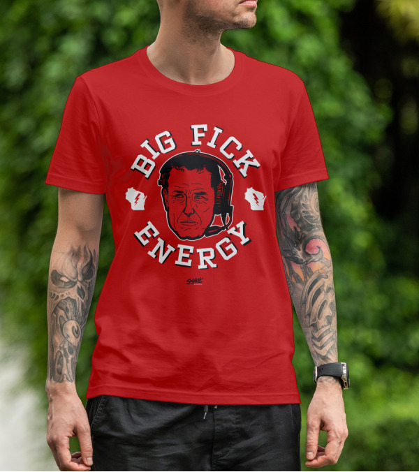Big Fick Energy Smack Apparel Headset Illustration On Red T-Shirt