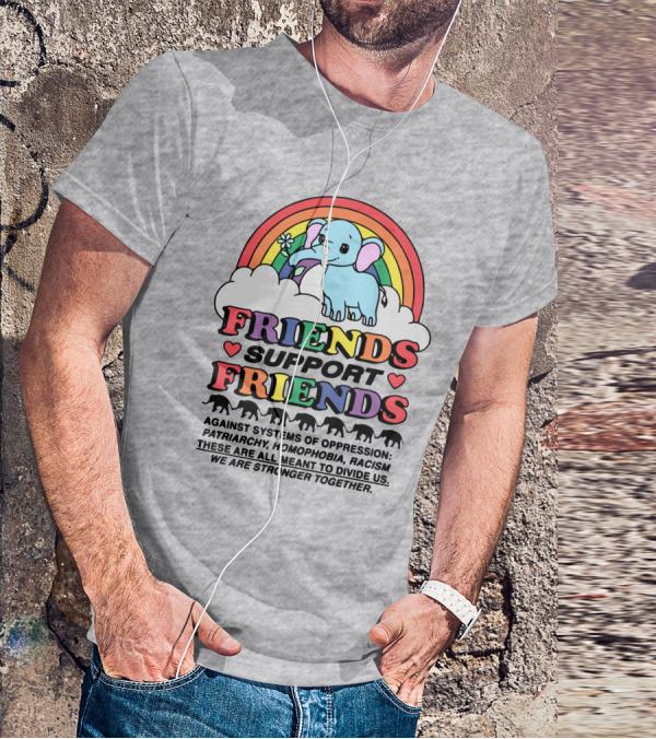 Friends Support Friends Against Systems Of Oppression Patriarchy Homophobia Racism We Are Stronger Together T-Shirt