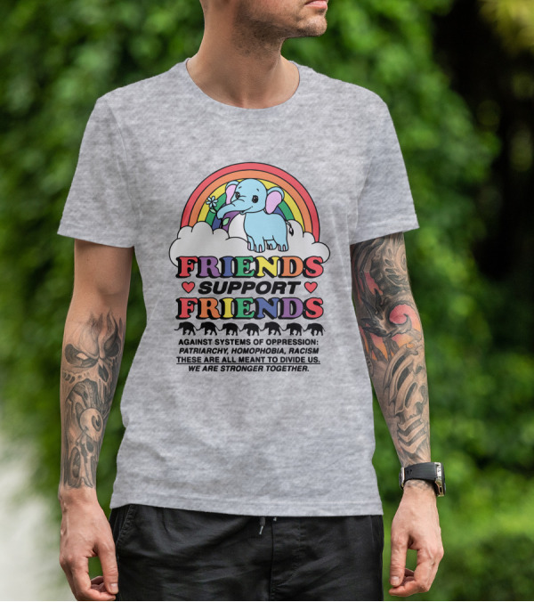 Friends Support Friends Against Systems Of Oppression Patriarchy Homophobia Racism We Are Stronger Together T-Shirt